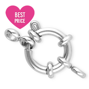 Appr&ecirc;ts en acier inox fermoir bou&eacute;e 12mm avec anneau Argent&eacute;