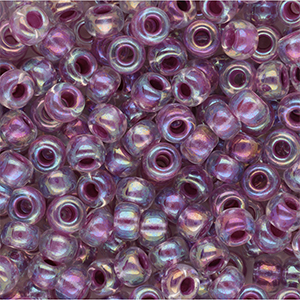 Perles de rocailles Miyuki 6/0 Raspberry Lined Crystal AB 6-264