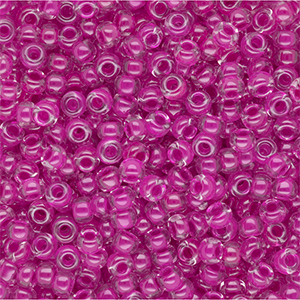 Perles de rocailles Miyuki 8/0 Fuchsia Lined Crystal 8-0209