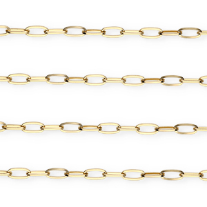 Colliers en acier Inox cha&icirc;ne maille Dor&eacute;