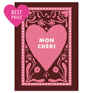 BY31&reg; Cartes &agrave; bijoux "Mon ch&eacute;ri" Marron fonc&eacute;-rose fonc&eacute;-beige