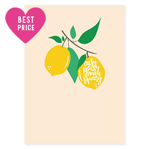 Cartes &agrave; bijoux  "Easy peasy lemon squeezy" Beige-jaune