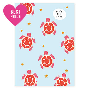 Cartes &agrave; bijoux  "Let's sail away" Bleu ciel-rouge