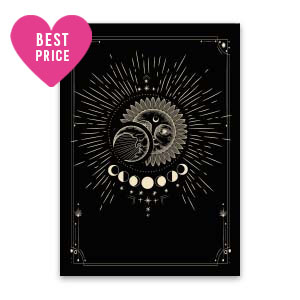 Cartes &agrave; bijoux soleil & lune Noir-jaune