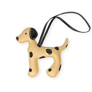 Pendentifs accroche-regard chien Marron beige-noir