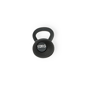 Pendentifs accroche-regard kettlebell "10kg" Noir-gris fonc&eacute;-blanc