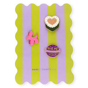 BY31&reg; Pins "Sushi"&nbsp;/&nbsp;chien ballon&nbsp;/&nbsp;"Give me space" sur la carte Vert-violet-rose-blanc-giallo