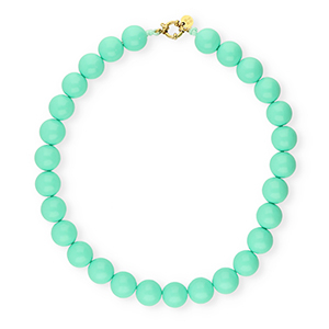 BY31&reg; Colliers en perles acryliques 16mm brillant Cabbage green 13-5714 TCX-dor&eacute;