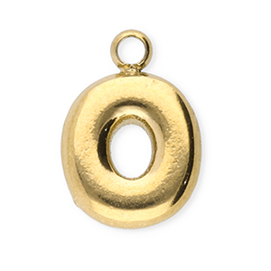 Breloques en acier Inox lettre O Dor&eacute;