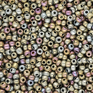 Perles de rocailles 8/0 (3 mm) Galaxie multicolore brillance m&eacute;tallique