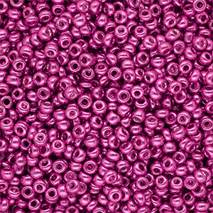Perles de rocailles 8/0 (3 mm) Fuchsia rose brillance m&eacute;tallique