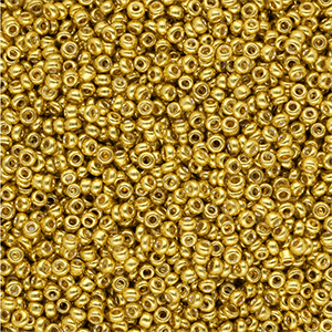 Perles de rocailles 12/0 (2 mm) Dor&eacute; jaune brillance m&eacute;tallique