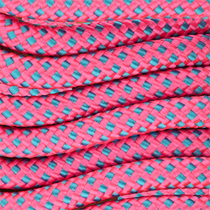 Paracorde tendance 8 mm Rose n&eacute;on-bleu