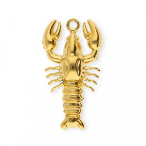 Breloques en acier Inox homard Dor&eacute;