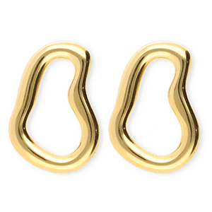 BY31&reg; Boucles d'oreilles / puces en acier Inox irr&eacute;gulier Dor&eacute;
