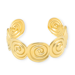 Bracelets en acier Inox jonc spirale Dor&eacute;