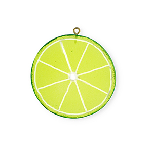 Pendentifs accroche-regard rondelle de citron vert Vert lime-vert-blanc