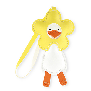 Pendentifs accroche-regard oie avec fleur Jaune-blanc-orange