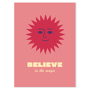 BY31&reg; Cartes &agrave; bijoux "Believe in the magic" Rouge-rose corail-jaune-bleu