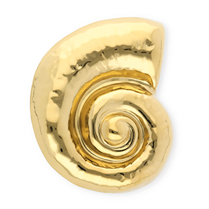Broches accroche-regard en acier inox escargot Dor&eacute;