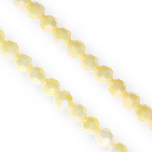Perles &agrave; facettes rondes 6&nbsp;mm Jaune-AB coating