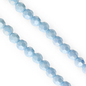 Perles &agrave; facettes rondes 6&nbsp;mm Bleu-AB coating