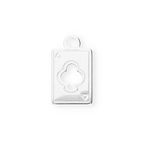 Breloques en acier Inox carte &agrave; jouer Argent&eacute;