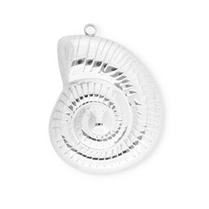 Breloques en acier Inox coquille Argent&eacute;