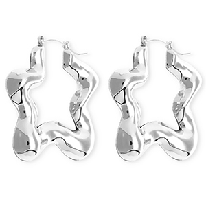 Boucles d'oreilles&nbsp;/&nbsp;cr&eacute;oles accroche-regard &eacute;toile avec tige en acier inoxydable Argent&eacute;