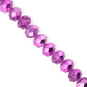 Perles &agrave; facettes 12x9&nbsp;mm disque Heishi Violet orchid&eacute;e-pearl shine coating