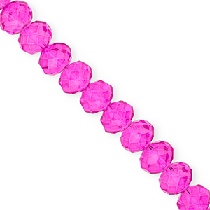Perles &agrave; facettes 12x9&nbsp;mm disque Heishi Rose fuchsia