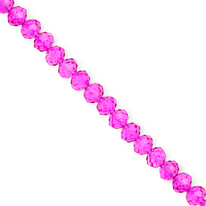 Perles &agrave; facettes 6x5&nbsp;mm disque Heishi Rose fuchsia