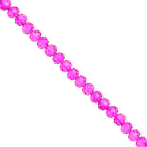 Perles &agrave; facettes 4x3&nbsp;mm disque Heishi Rose fuchsia