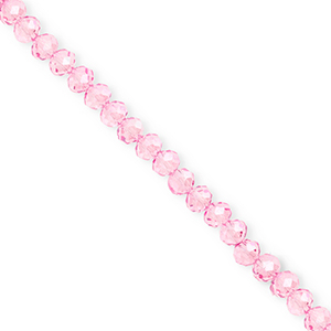 Perles &agrave; facettes 4x3&nbsp;mm disque Heishi Rose clair