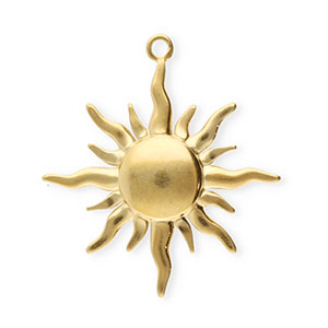 Breloques en acier Inox soleil Dor&eacute;