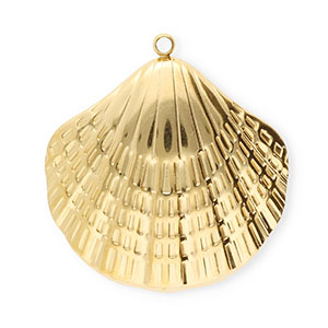 Breloques en acier Inox coquillage Dor&eacute;