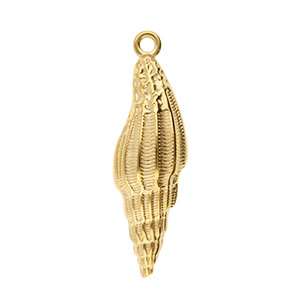 Breloques en acier Inox coquillage Dor&eacute;