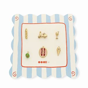 BY31&reg; Breloques en laiton Eco-brass Lot promotionnel (6 pi&egrave;ces) Dor&eacute;-verte olive-rose clair-rouge