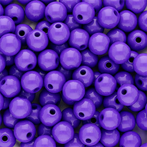 Perles acryliques 8 mm brillant Violet fonc&eacute;