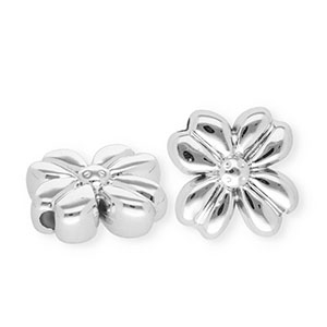 Perles acryliques fleur Argent&eacute;