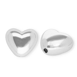 Perles acryliques c&oelig;ur Argent&eacute;