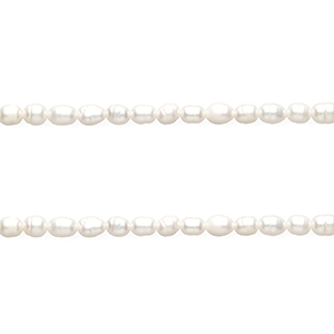 TQ Perles d'eau douce "grain de riz" 5x4 mm Blanc naturel