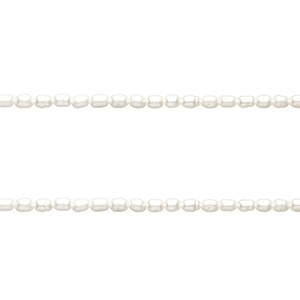 TQ Perles d'eau douce "grain de riz" 4x3 mm Blanc naturel