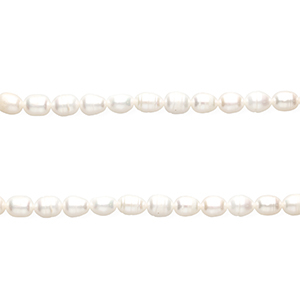 TQ Perles d'eau douce "grain de riz" 7x5 mm Blanc naturel