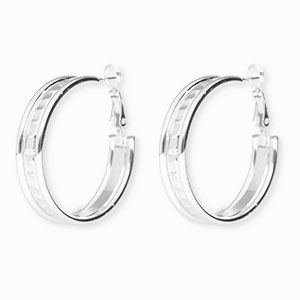 Boucles d'oreilles&nbsp;/&nbsp;cr&eacute;oles en acier Inox Argent&eacute;