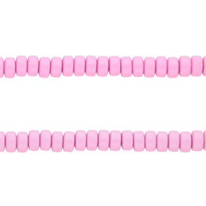 Perles en polym&egrave;re rondelles 7mm Rose azal&eacute;e
