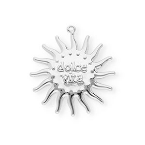 BY31&reg; Breloques en laiton Eco-brass soleil Dolce vita"" Argent&eacute;