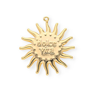 BY31&reg; Breloques en laiton Eco-brass soleil Dolce vita"" Dor&eacute;