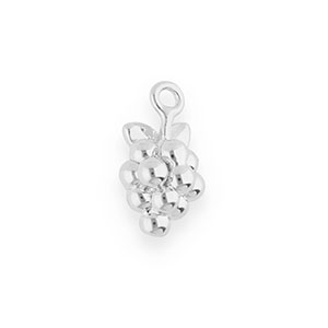 BY31&reg; Breloques en laiton Eco-brass &agrave; la main raisins Argent&eacute;