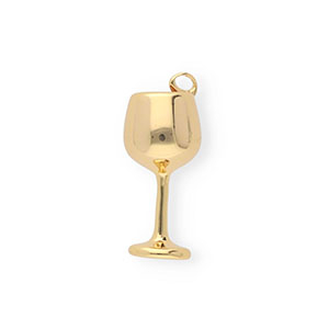 BY31&reg; Breloques en laiton Eco-brass verre &agrave; vin Dor&eacute;